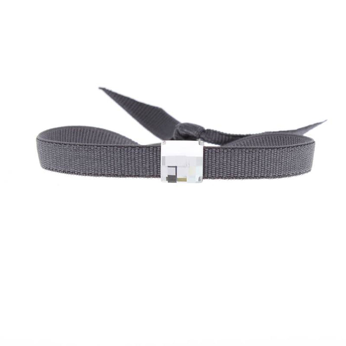 Les Interchangeables Bracelet Satin Stretch Strass CarrÉ