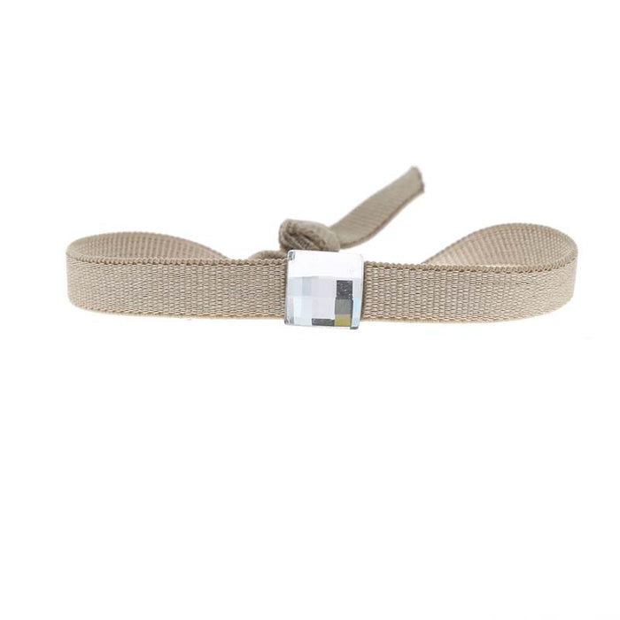 les interchangeables Bracelet satin stretch strass carrÉ