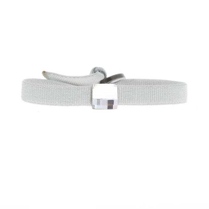 Les Interchangeables Bracelet Satin Stretch Strass CarrÉ