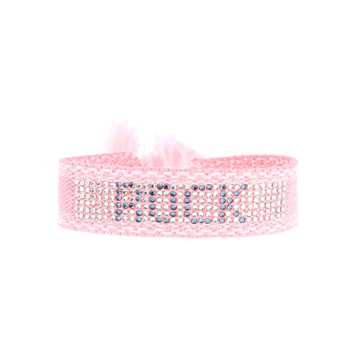 les interchangeables Bracelet tissé cristal full rock