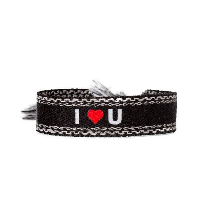 les interchangeables Bracelet tissé velours i love you