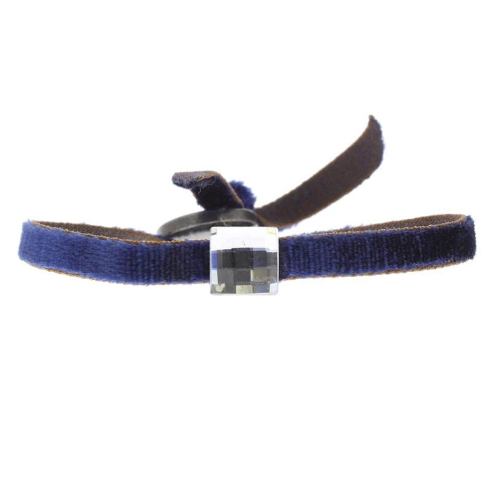 Les Interchangeables Bracelet Velour Stretch Strass CarrÉ