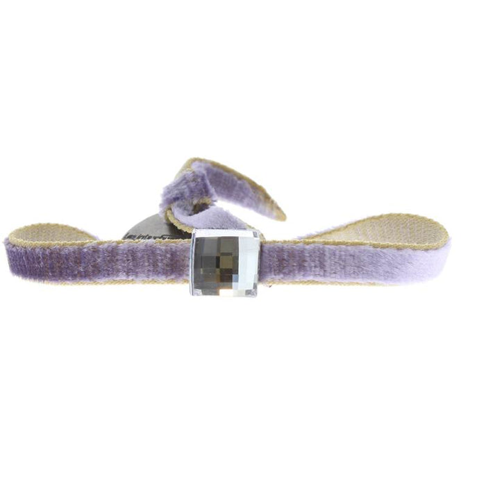 Les Interchangeables Bracelet Velour Stretch Strass CarrÉ