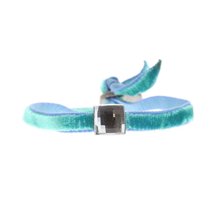 Les Interchangeables Bracelet Velour Stretch Strass CarrÉ