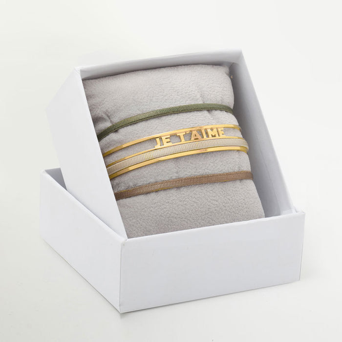 les interchangeables Coffret jonc ruban 3mm je t aime