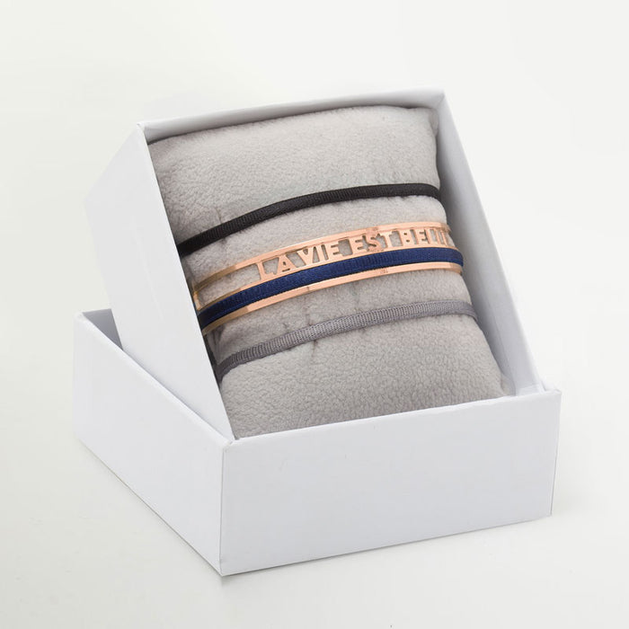 les interchangeables Coffret jonc ruban 3mm la vie est belle