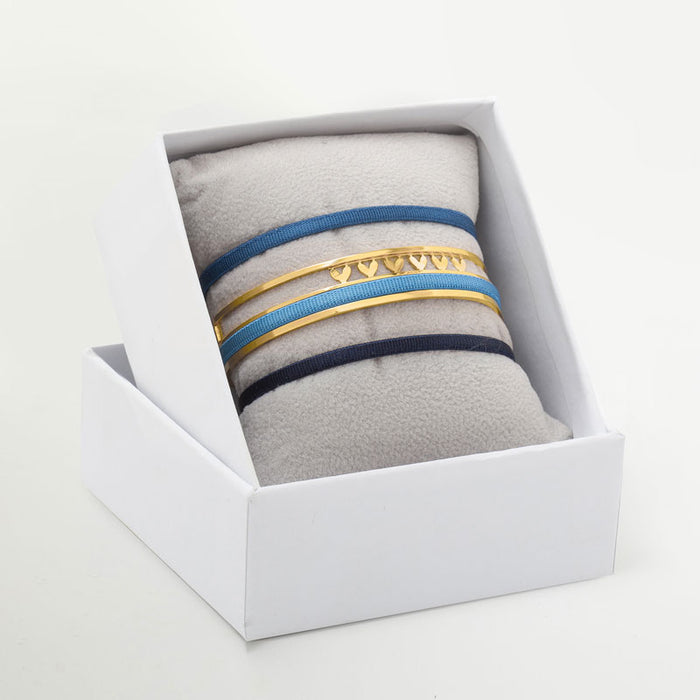 Les Interchangeables Coffret Jonc Ruban 3mm Motif Coeur