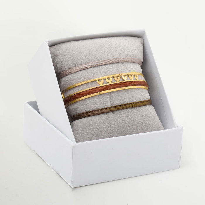 Les Interchangeables Coffret Jonc Ruban 3mm Motif Coeur