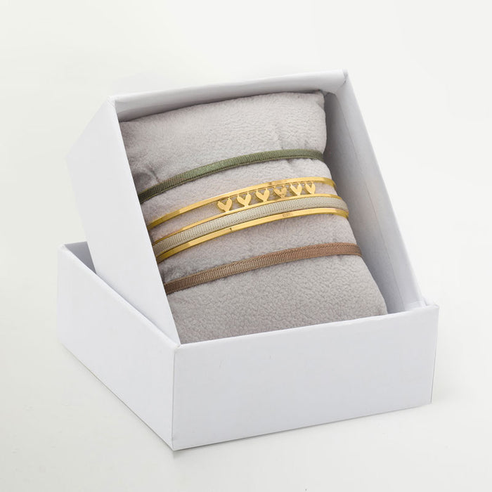 Les Interchangeables Coffret Jonc Ruban 3mm Motif Coeur