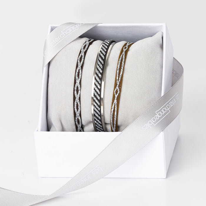 Les Interchangeables Coffret Jonc Ruban 4mm Glitter Noel