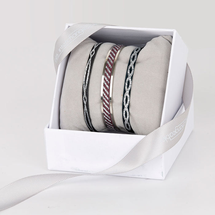 Les Interchangeables Coffret Jonc Ruban 4mm Glitter Noel