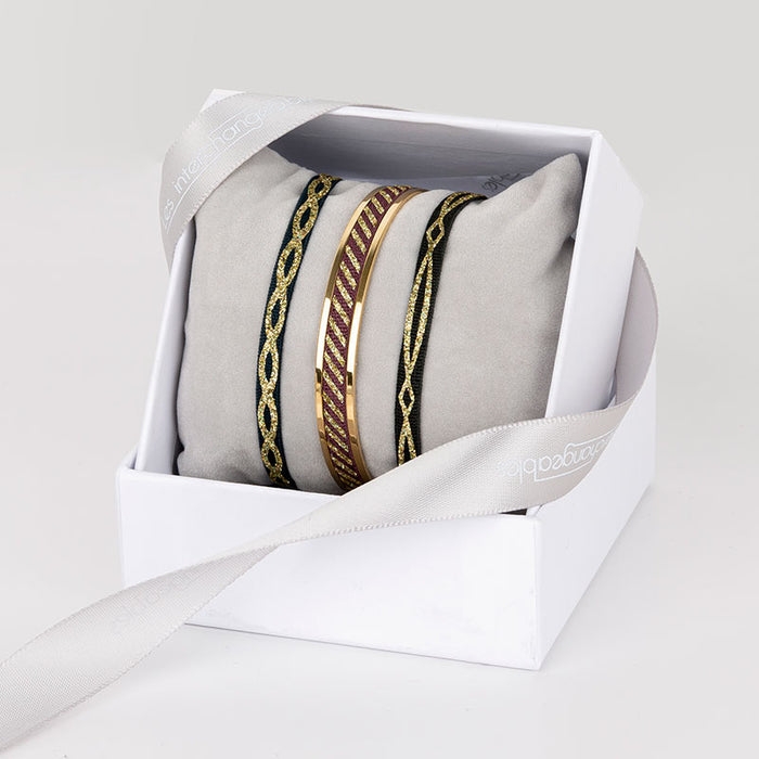 Les Interchangeables Coffret Jonc Ruban 4mm Glitter Noel