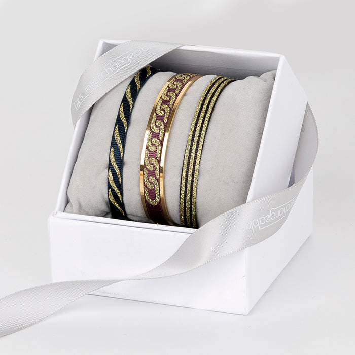 Les Interchangeables Coffret Jonc Ruban 6mm Glitter Noel