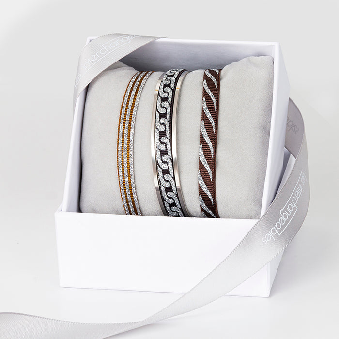 Les Interchangeables Coffret Jonc Ruban 6mm Glitter Noel