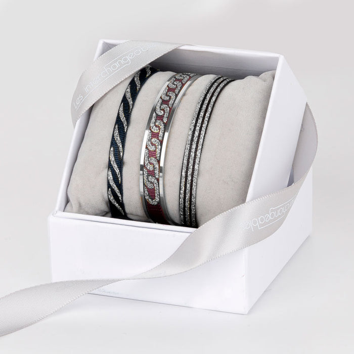 Les Interchangeables Coffret Jonc Ruban 6mm Glitter Noel