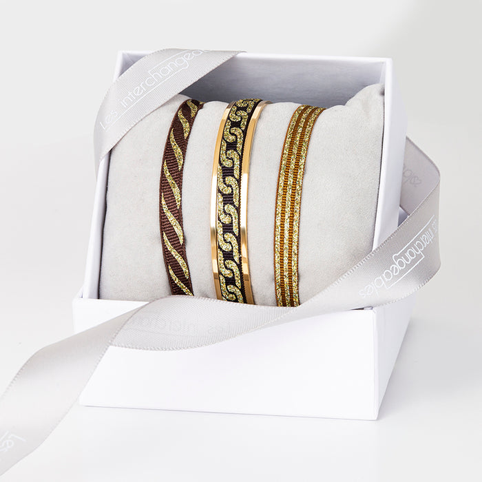 les interchangeables Coffret jonc ruban 6mm glitter noel