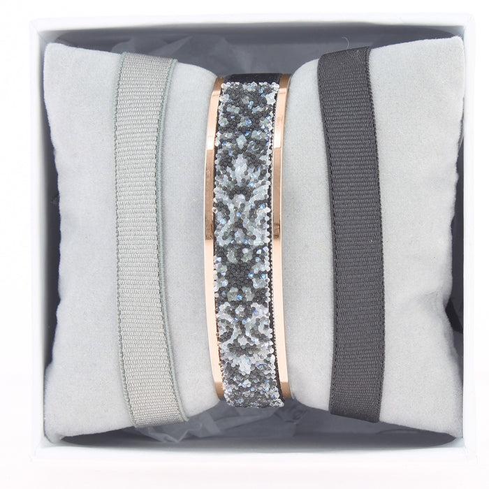 les interchangeables Coffret jonc ruban 9mm cachemire