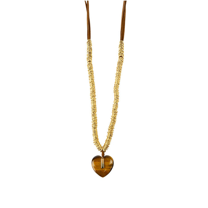 Les Interchangeables Collier Breloque Coeur Pierre Fine