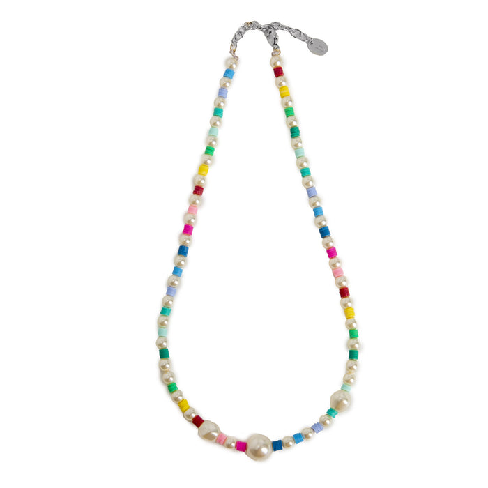 Les Interchangeables Collier Perles Imit Arc En Ciel