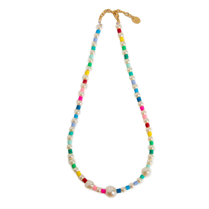 les interchangeables Collier perles imit arc en ciel