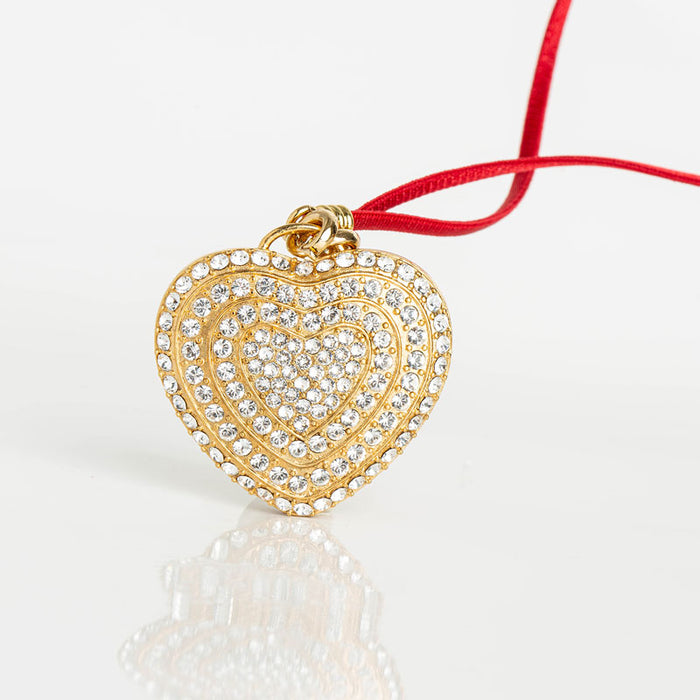 les interchangeables Collier plaque coeur full ruban 42