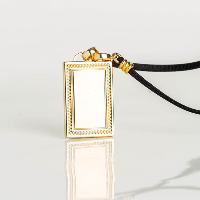 les interchangeables Collier plaque engravable ruban 42