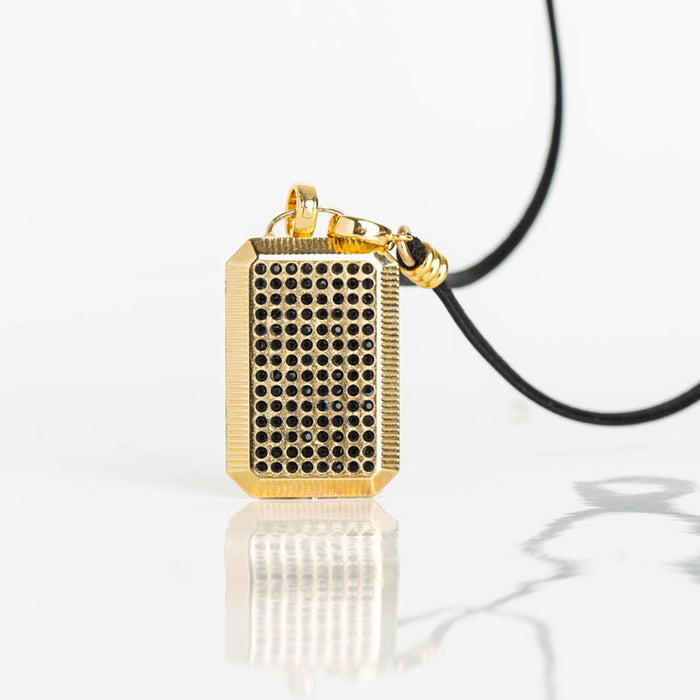 Les Interchangeables Collier Plaque Full Strass Ruban 42