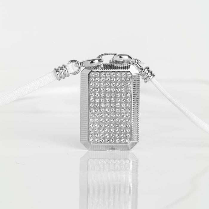 Les Interchangeables Collier Plaque Full Strass Ruban 42