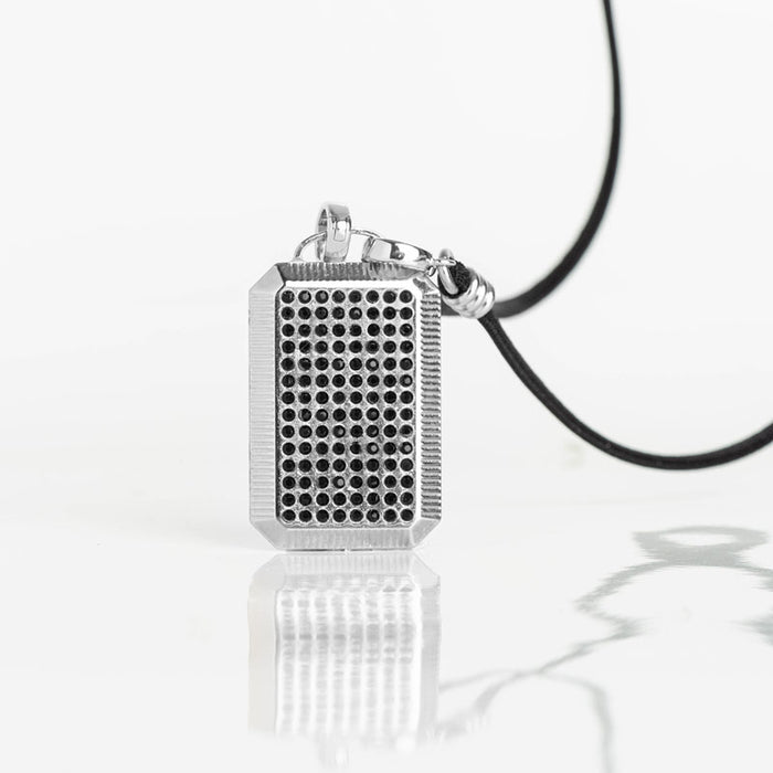 Les Interchangeables Collier Plaque Full Strass Ruban 42