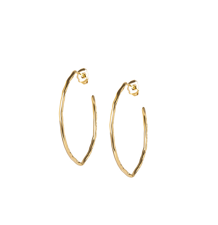 les interchangeables Créoles fil ovale pointu martelé pm