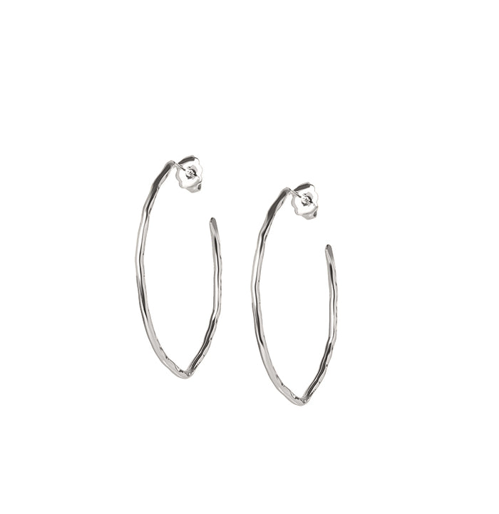 Les Interchangeables Créoles Fil Ovale Pointu Martelé Pm