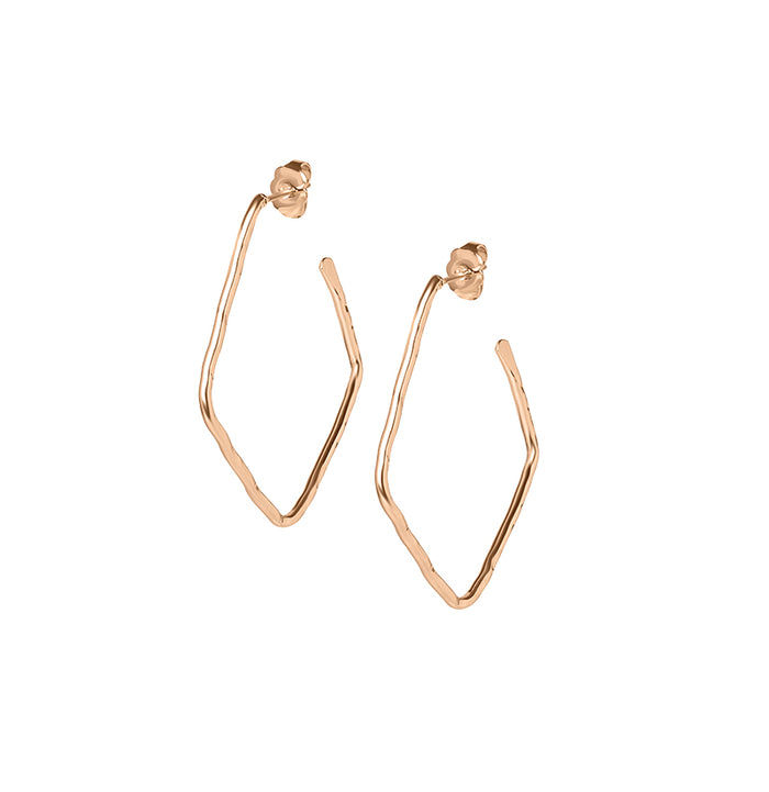 les interchangeables Créoles fil pentagone martelé pm