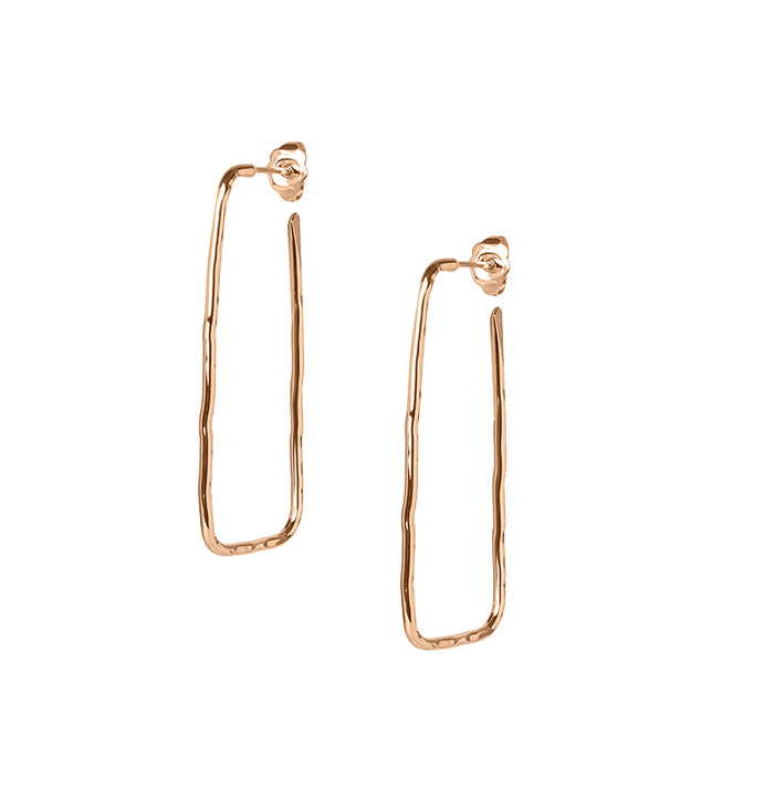 Les Interchangeables Créoles Fil Rectangle Martelé Pm