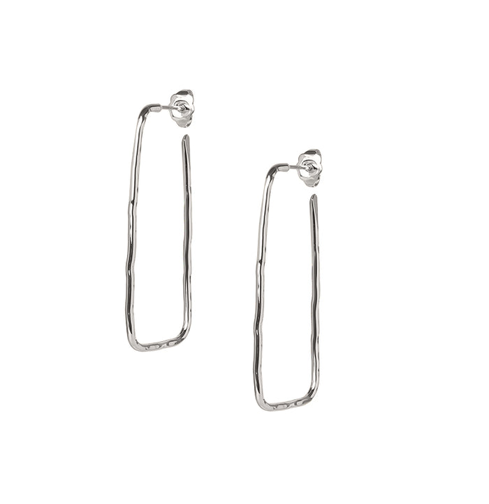 Les Interchangeables Créoles Fil Rectangle Martelé Pm