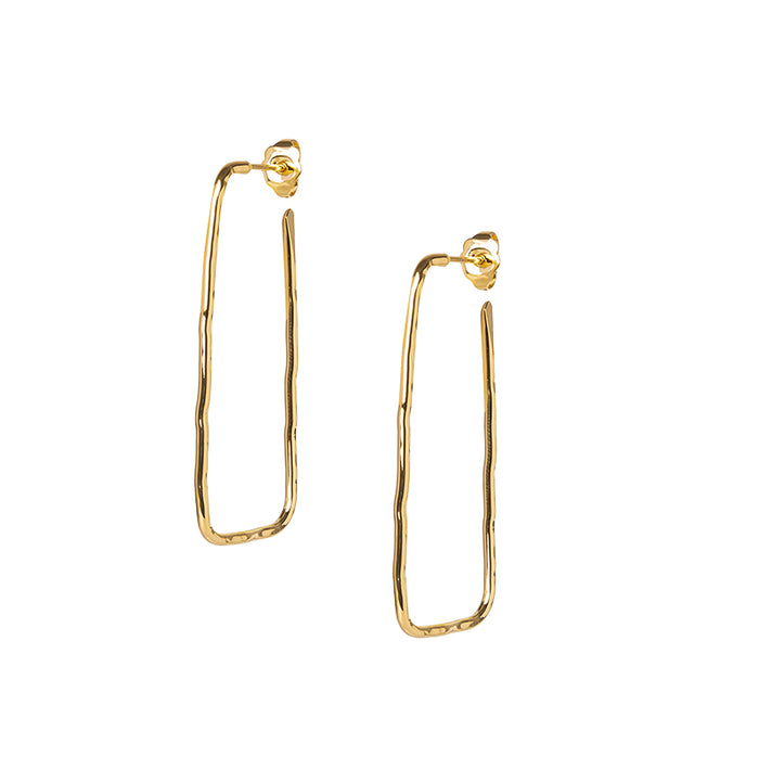 les interchangeables Créoles fil rectangle martelé pm