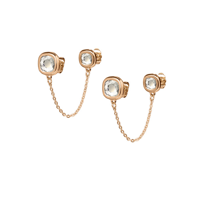 Les Interchangeables Double Boucles D Oreilles Pillow/chaine