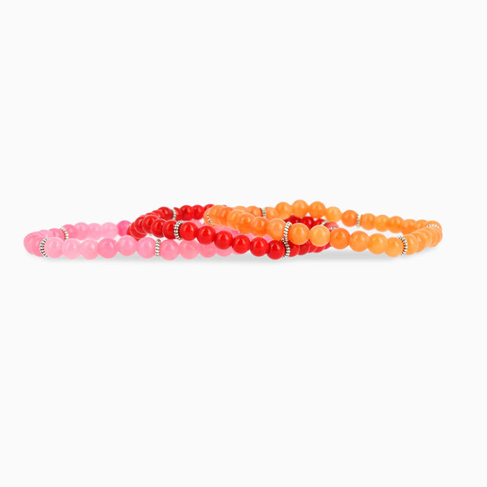 Les Interchangeables Ensemble 3 Bracelets Perle 4mm Strie