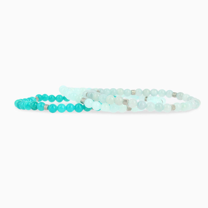 Les Interchangeables Ensemble 3 Bracelets Perle 4mm Tonneau