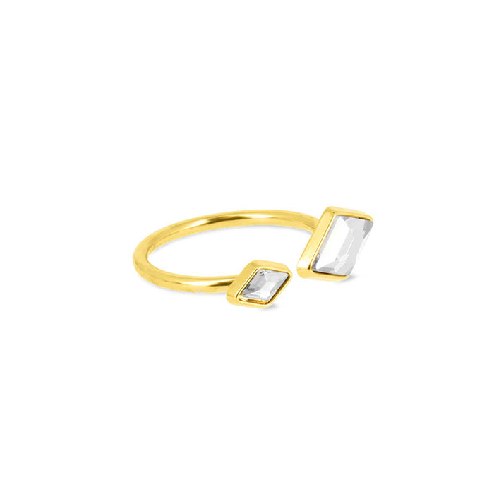 Les Interchangeables Bague Double Losange