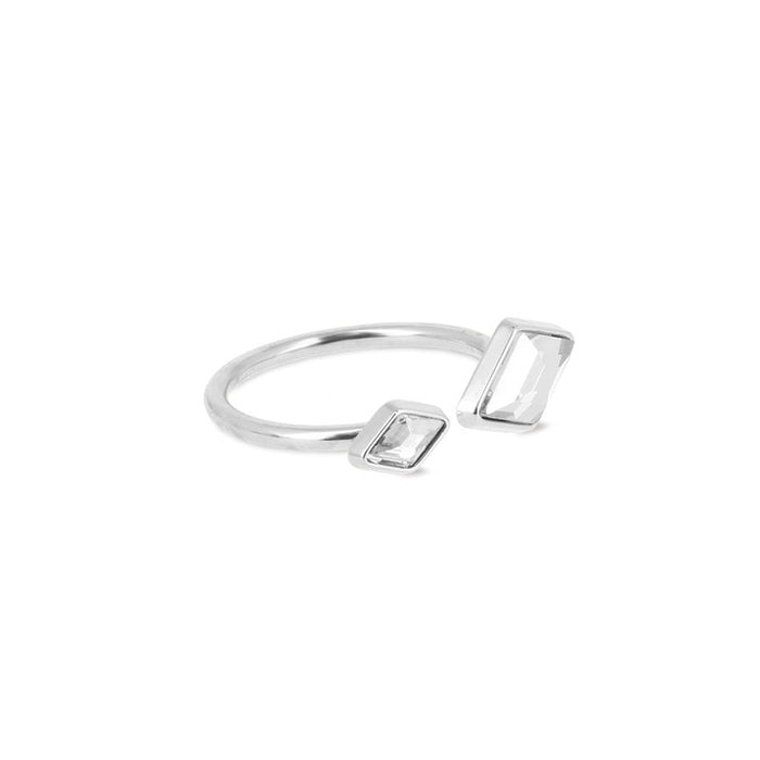 Les Interchangeables Bague Double Losange