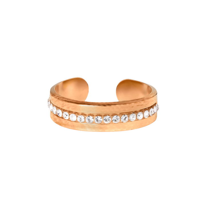les interchangeables Bague martele strasse