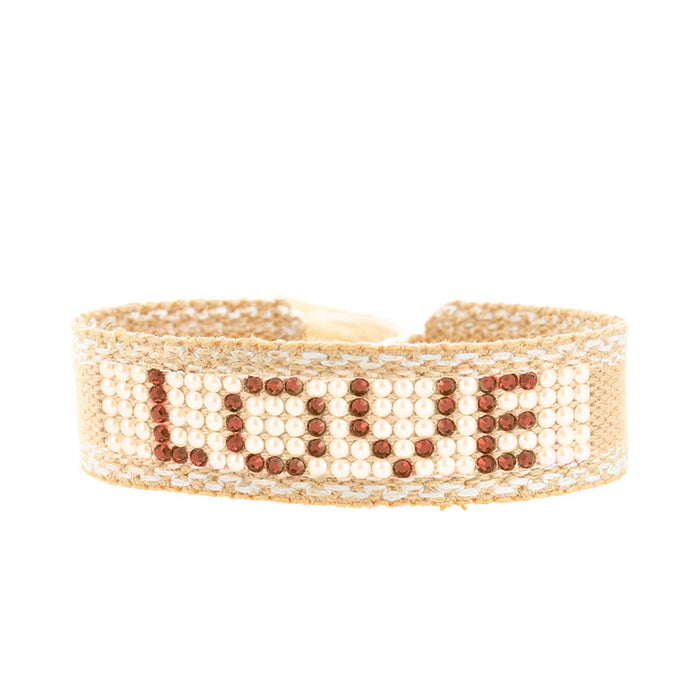les interchangeables Bracelet tissé cabochon love