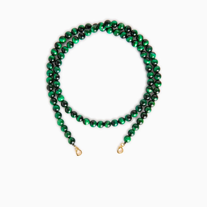 les interchangeables Chaine perle 8 malachite 60