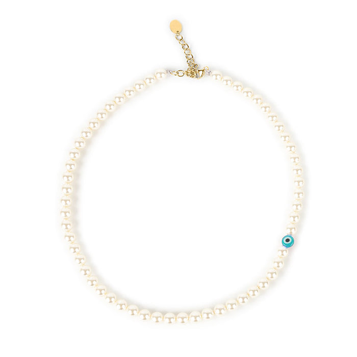 Les Interchangeables Collier Perles Imit Oeil