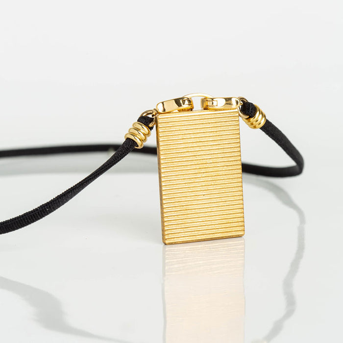 les interchangeables Collier plaque strie ruban 42