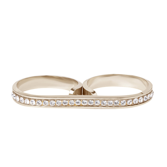 Les Interchangeables Double Bague Ligne Strass