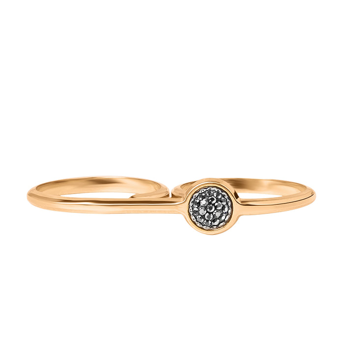 Les Interchangeables Double Bague Pave Rond