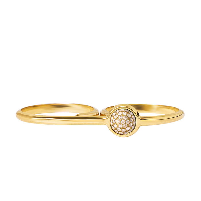 Les Interchangeables Double Bague Pave Rond