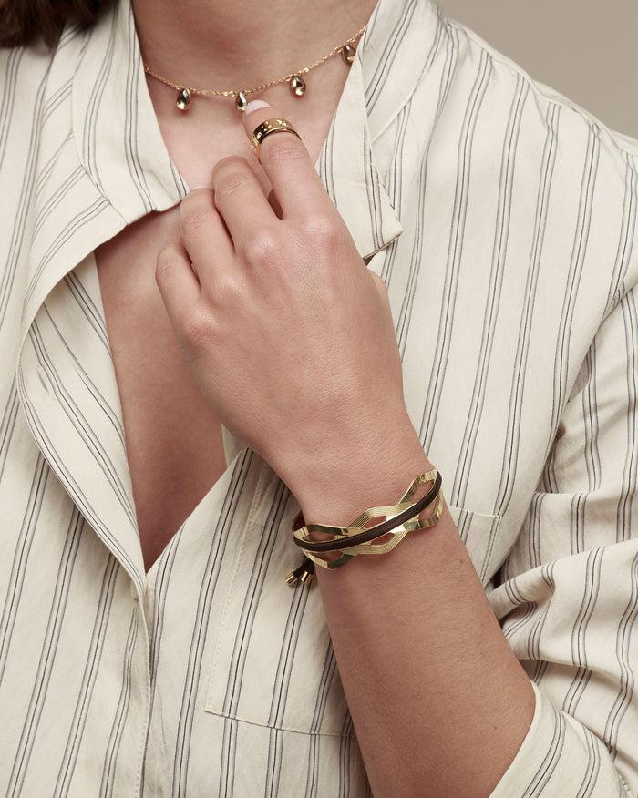 Les Interchangeables Manchette Ruban Elegante Losange