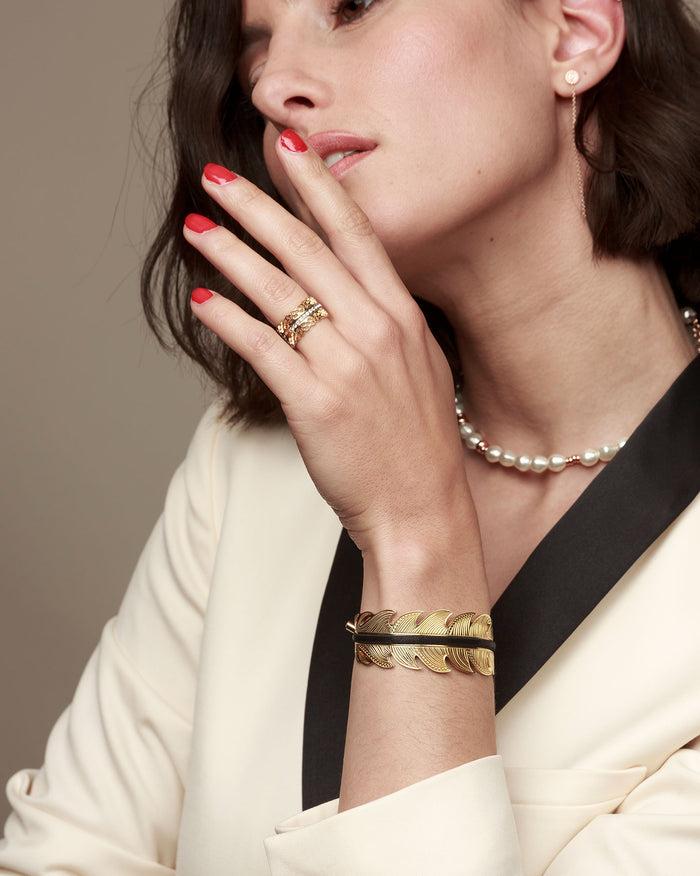 Les Interchangeables Manchette Ruban Elegante Plume